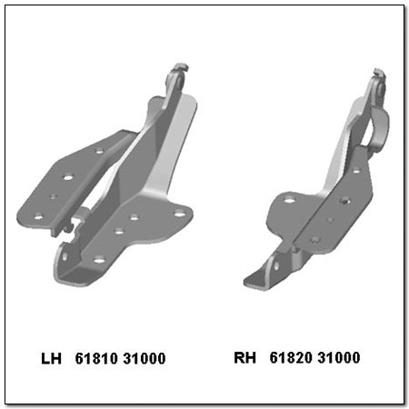 Bisagra Capot LH/RH Actyon Sport Diesel/Bencinero 2007-2012 Original Korea (PAR)